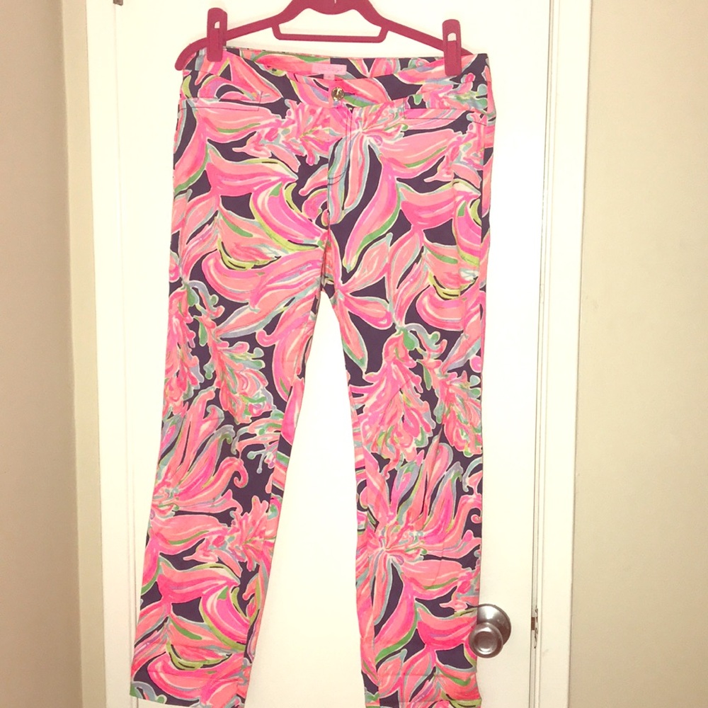 Fun navy and pink print Lilly pants